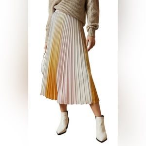 Ted Baker Ombre Pleated Skirt (Yellow) - Sz 2 (us 6)